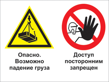 Кз 32 опасно - возможно падение груза. доступ посторонним запрещен. (пленка, 600х400 мм) - Знаки безопасности - Комбинированные знаки безопасности - . Магазин Znakstend.ru